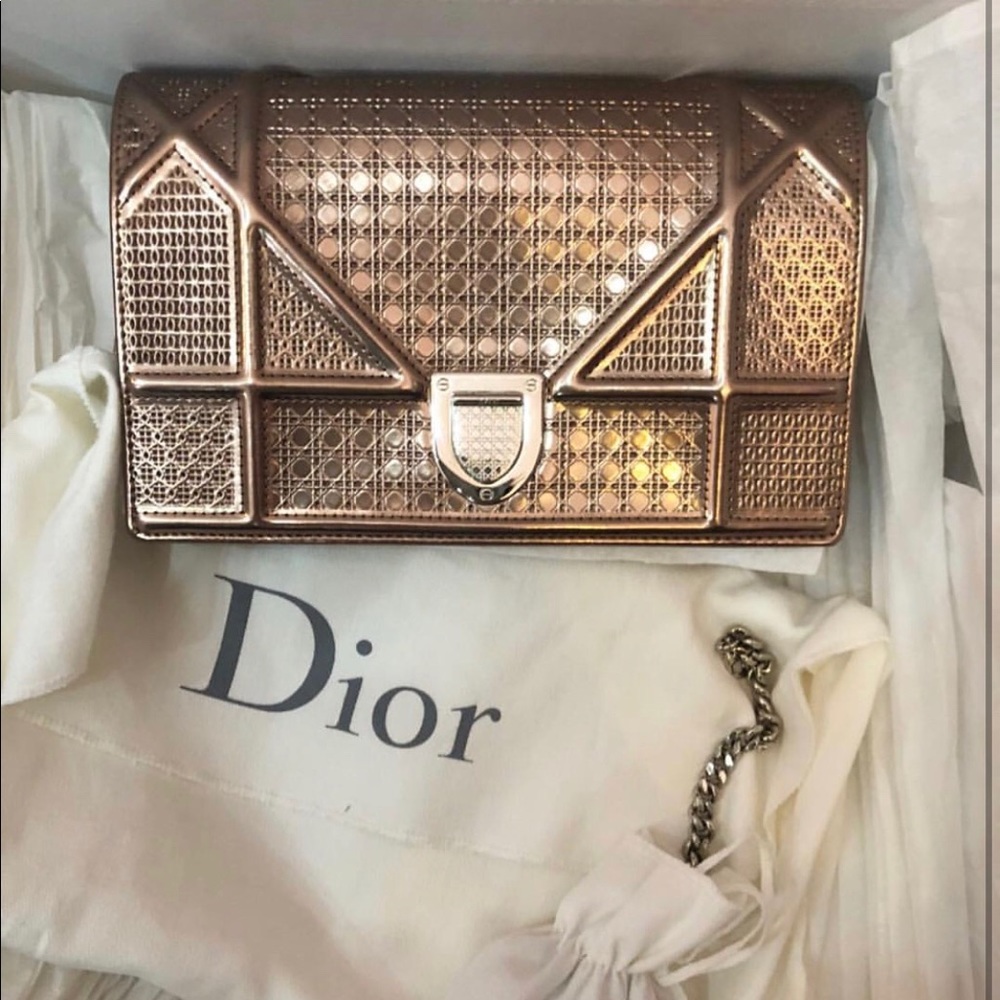 Diorama metallic woc in rose gold